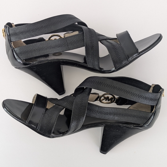 Michael Michael Kors Women's Size 9.5 Robertson Strappy Cross Strap Cone Heels - Picture 7 of 16